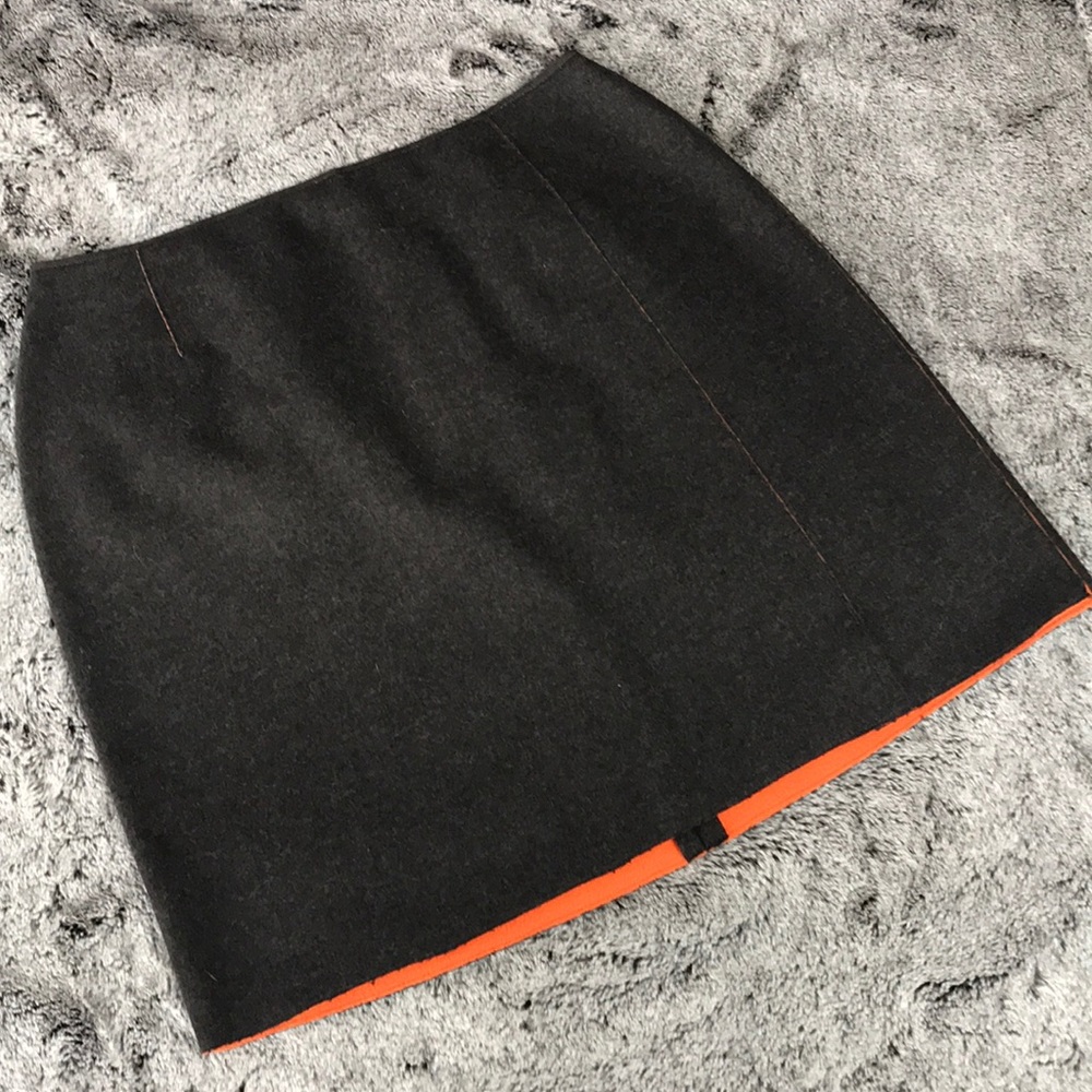Anne Klein Gray Wool Petite Skirt